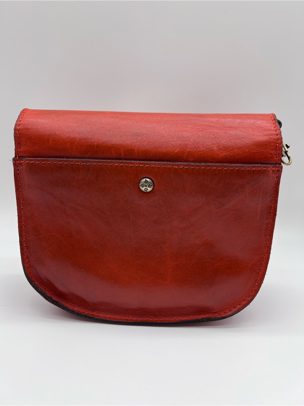Patricia Nash Tooled Leather Crossbody Saddle Bag Red Ring Flap - Picture 13 of 16